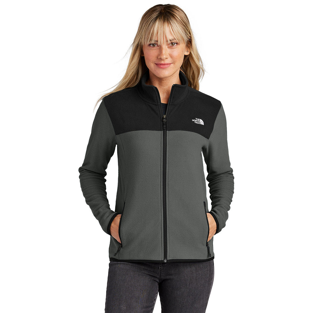 The North Face Women's Asphalt Grey/TNF Black Glacier Full-Zip Fleece Jacket