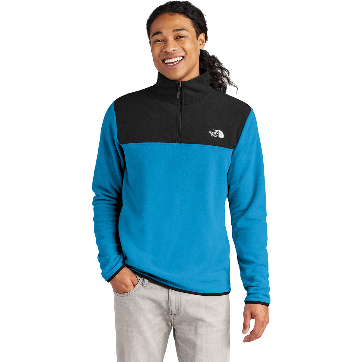 The North Face Men's Hero Blue/TNF Black Glacier 1/4-Zip Fleece