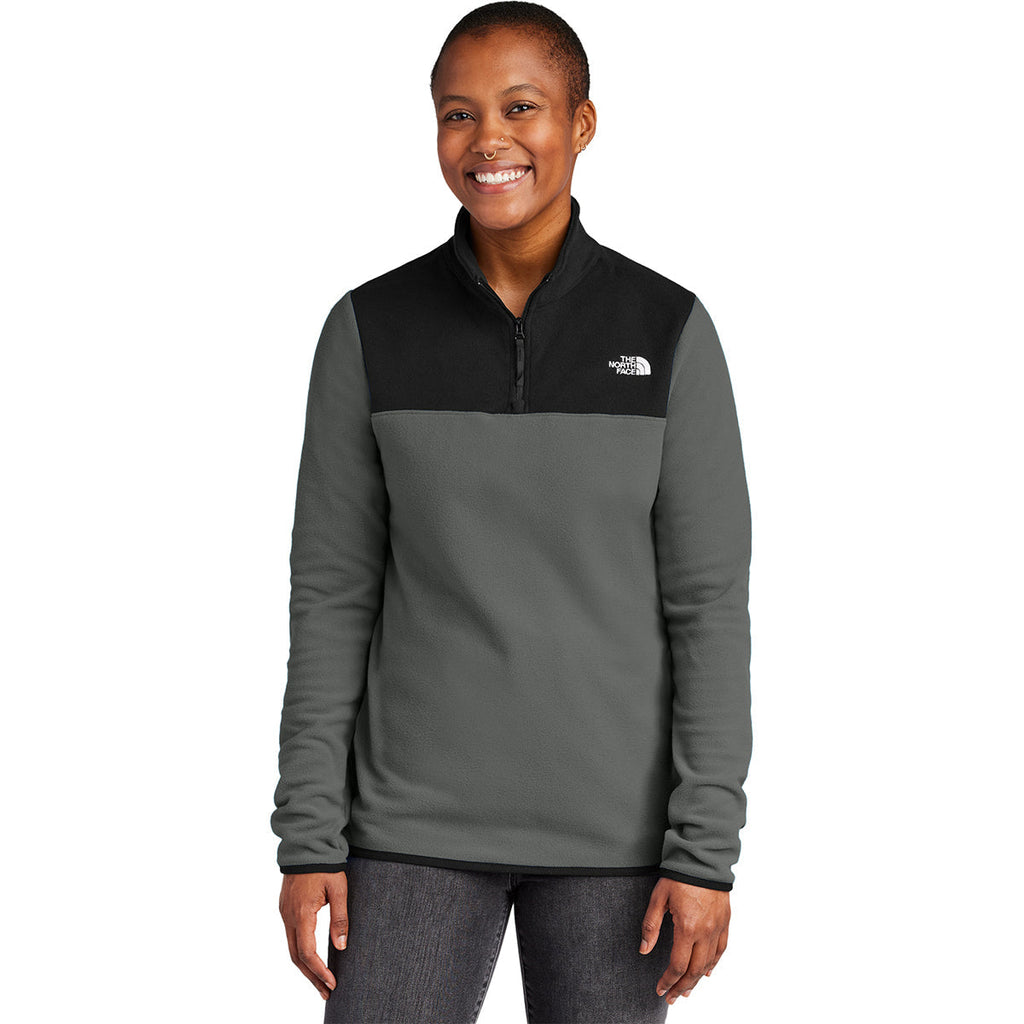The North Face Women's Asphalt Grey/TNF Black Glacier 1/4-Zip Fleece