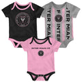 Newborn Inter Miami 3-Pack Bodysuit Set